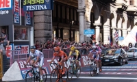 arrival of the stage Albenga - Genoa of the Tour of Italy