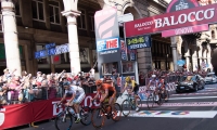 arrival of the stage Albenga - Genoa of the Tour of Italy