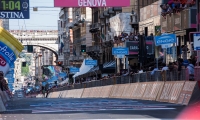 arrival of the stage Albenga - Genoa of the Tour of Italy